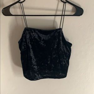 Crushed velvet crop top